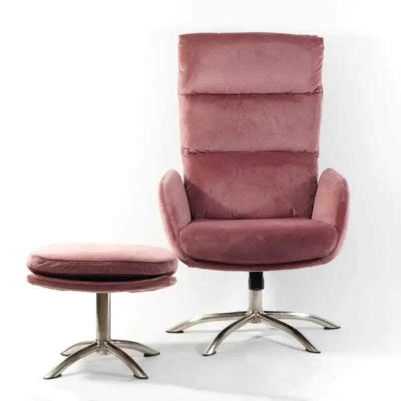 Fotoliu cu taburet pink MONROE VELVET