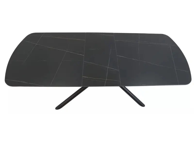 Masa extensibila VECTOR CERAMIC din ceramica neagra; metal negru 180-220x90xH75cm