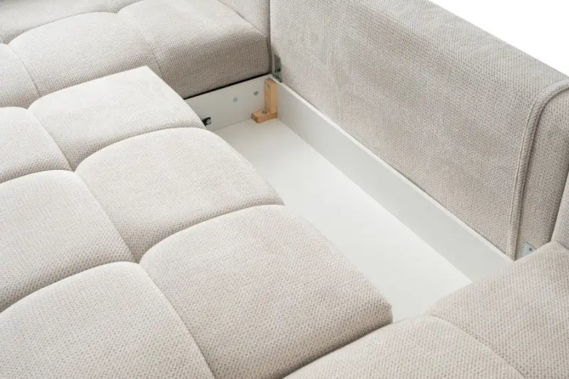 Coltar extensibil FELIPE U cu lada pentru depozitare; personalizabil 182x356x222cm