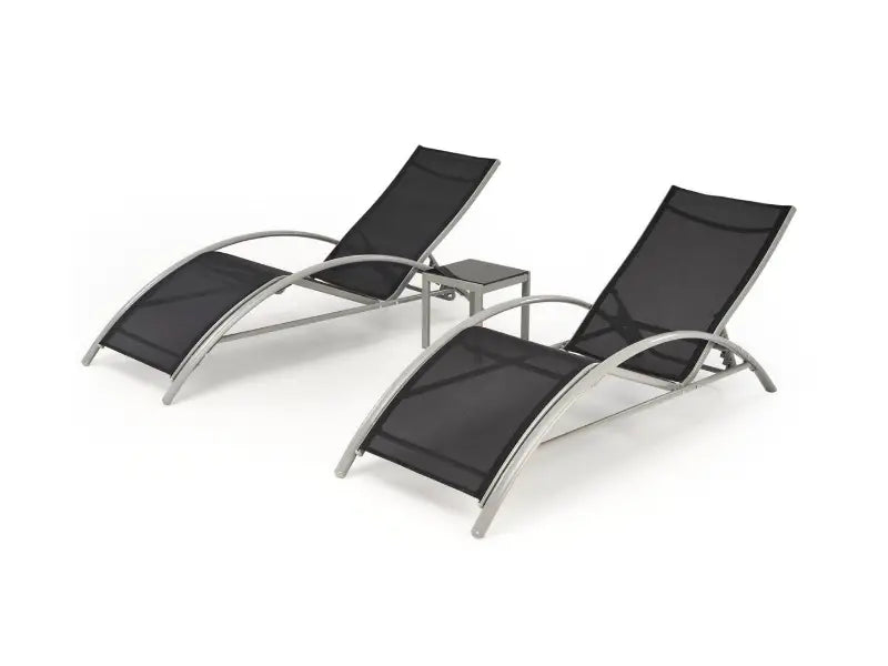 Set 2 sezlonguri + masuta pentru gradina EMBOLO