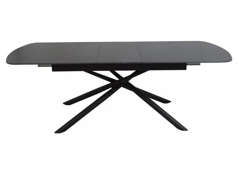 Masa extensibila VECTOR CERAMIC din ceramica neagra; metal negru 180-220x90xH75cm