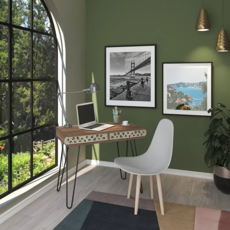 Birou llia Nr.3; Walnut-Black