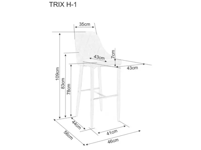 Scaun pentru bar grey TRIX H-1