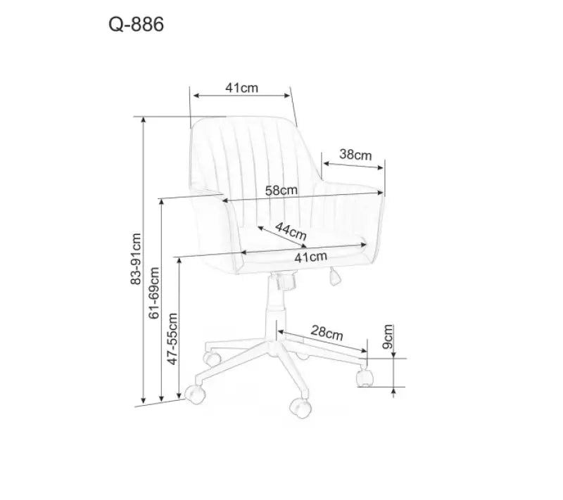 Scaun de birou beige Q-886 VELVET