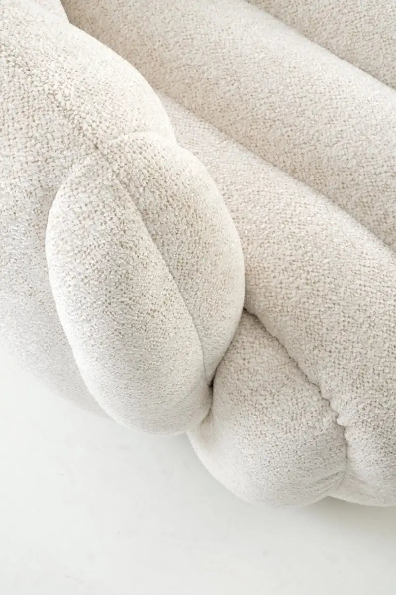 Fotoliu rotativ cozy cu design curbat FRASER material textil crem 82x83xH65cm