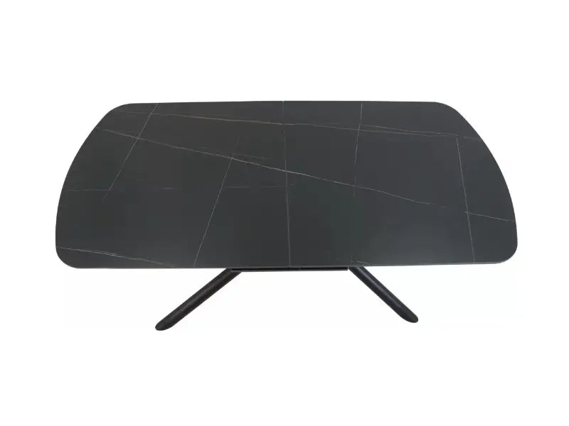 Masa extensibila VECTOR CERAMIC din ceramica neagra; metal negru 180-220x90xH75cm