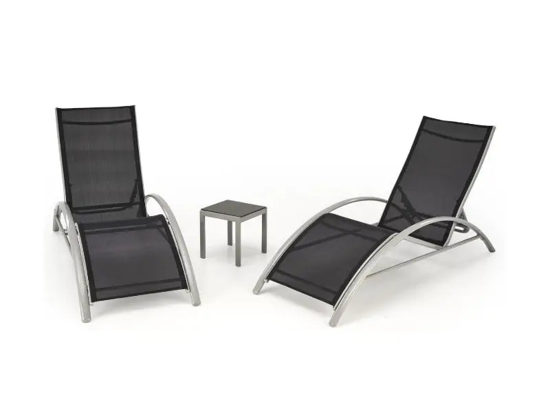 Set 2 sezlonguri + masuta pentru gradina EMBOLO