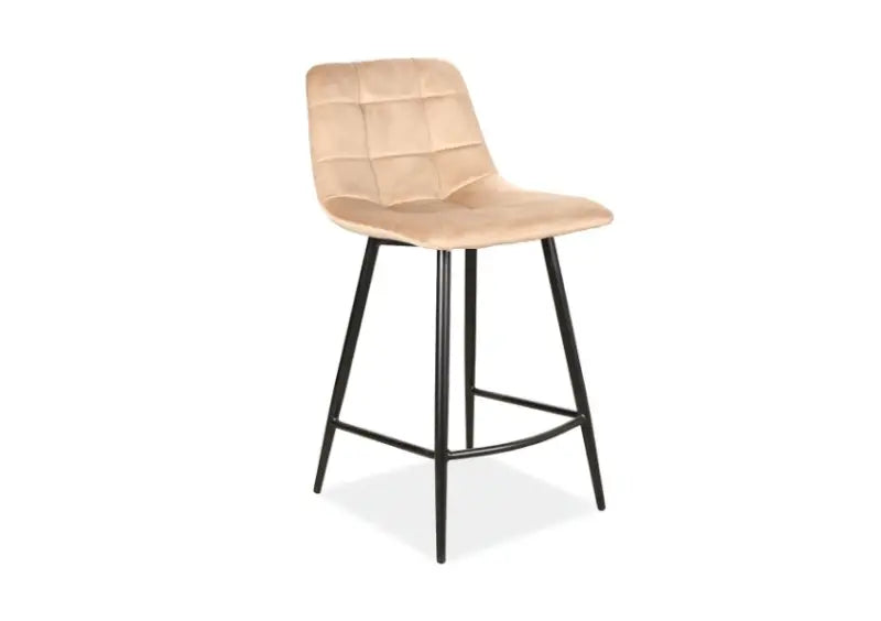 Scaun pentru bar bej MILA H-2 VELVET