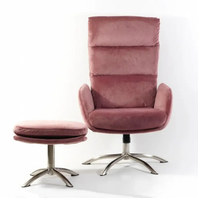 Fotoliu cu taburet pink MONROE VELVET