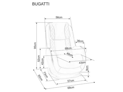 Fotoliu cu mecanism de masaj BUGATTI BEIGE