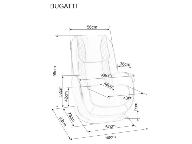Fotoliu cu mecanism de masaj BUGATTI BEIGE