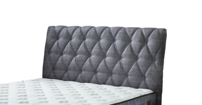 Pat tapitat cu saltea si spatiu pentru depozitare COMFORT (160x200cm) grey