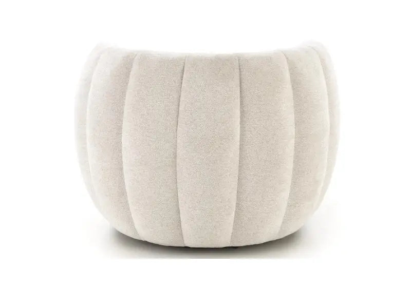 Fotoliu rotativ cozy cu design curbat FRASER material textil crem 82x83xH65cm