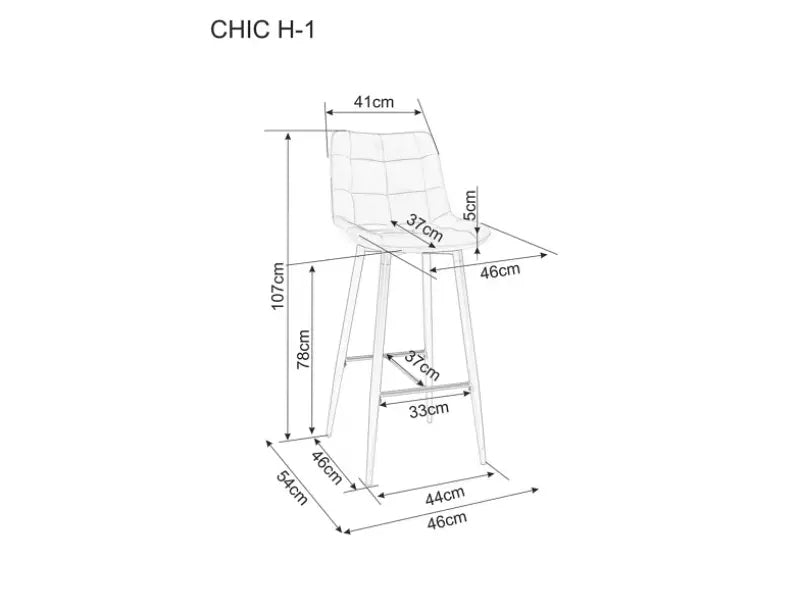 Scaun pentru bar curry CHIC H-2 VELVET