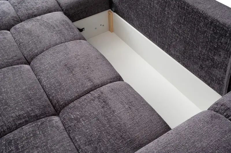 Coltar extensibil TAREMI MINI cu lada pentru depozitare; personalizabil 267x175cm