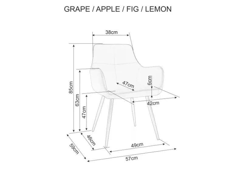 Scaun grey APPLE VELVET