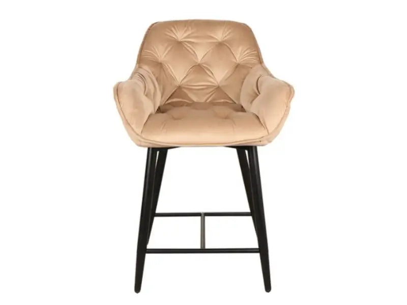 Scaun pentru bar bej CHERRY H-2 VELVET