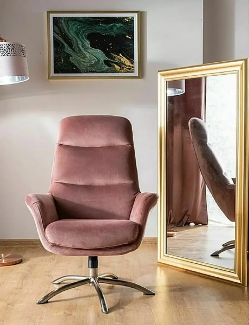 Fotoliu cu taburet pink NIXON VELVET