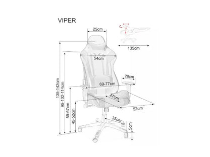 VIPER Scaun de gaming black