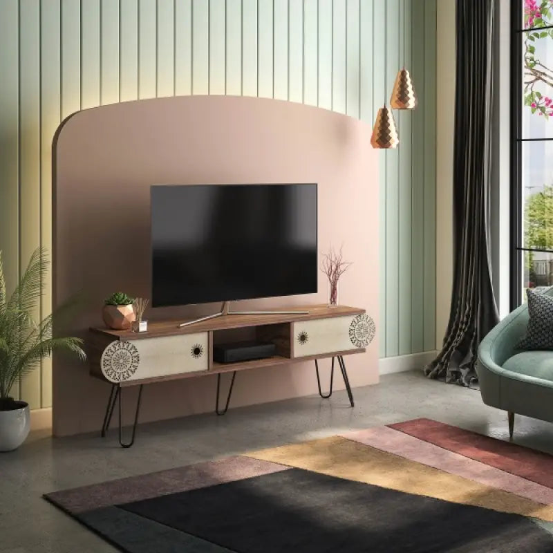 Comoda TV Ilia Nr.2; Walnut-Black