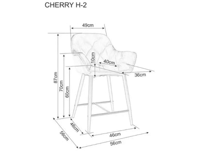 Scaun pentru bar black CHERRY H-2 VELVET