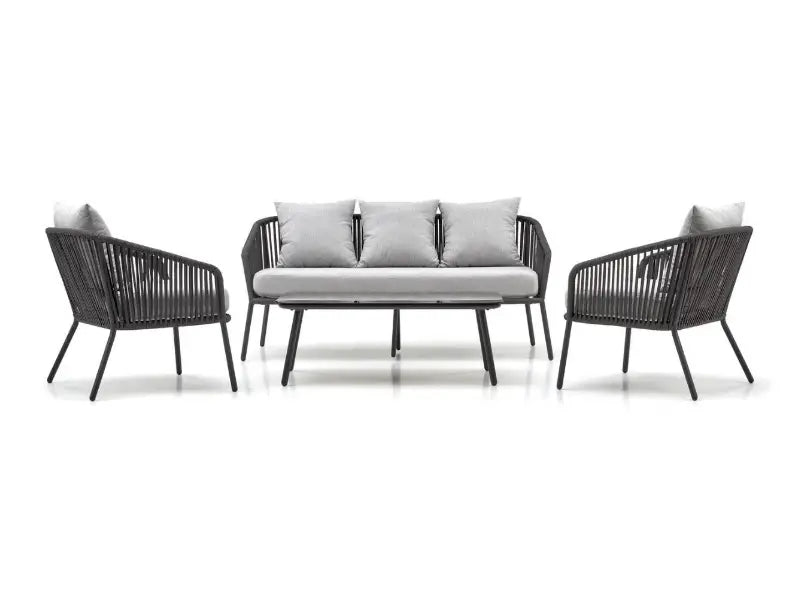 Set banca + 2 fotolii + masuta pentru gradina ROCCA