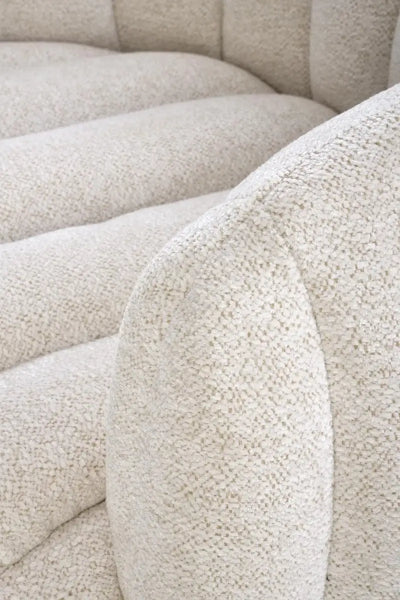 Fotoliu rotativ cozy cu design curbat FRASER material textil crem 82x83xH65cm