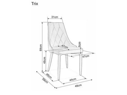 Scaun blue TRIX VELVET