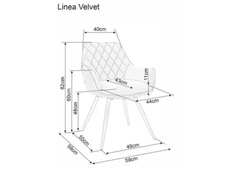 Scaun black LINEA VELVET